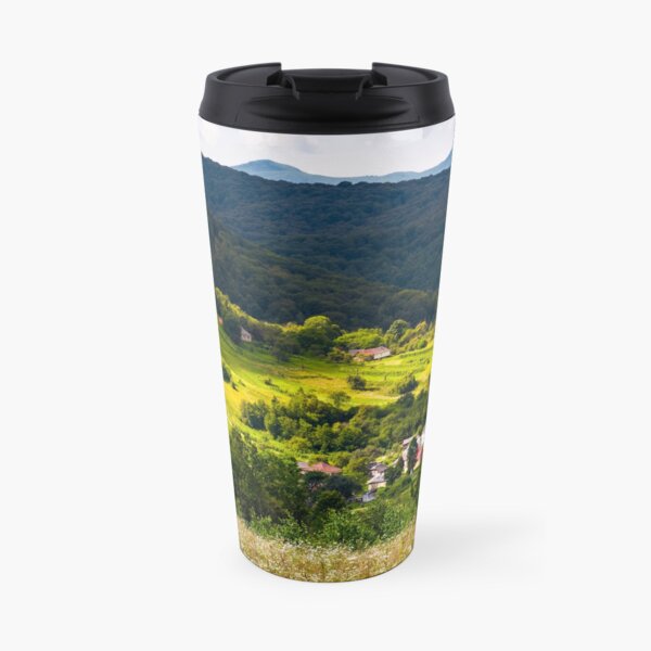 small Carpathian village in mountains Travel Mug