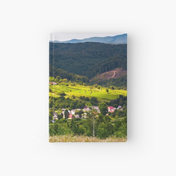 small Carpathian village in mountains Hardcover Journal