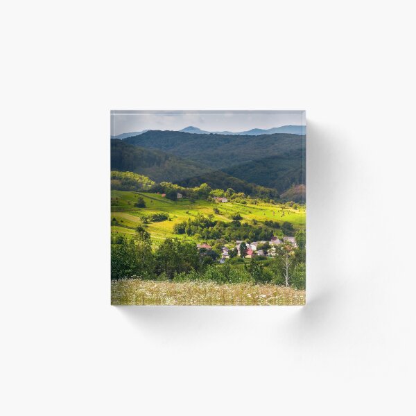 small Carpathian village in mountains Acrylic Block