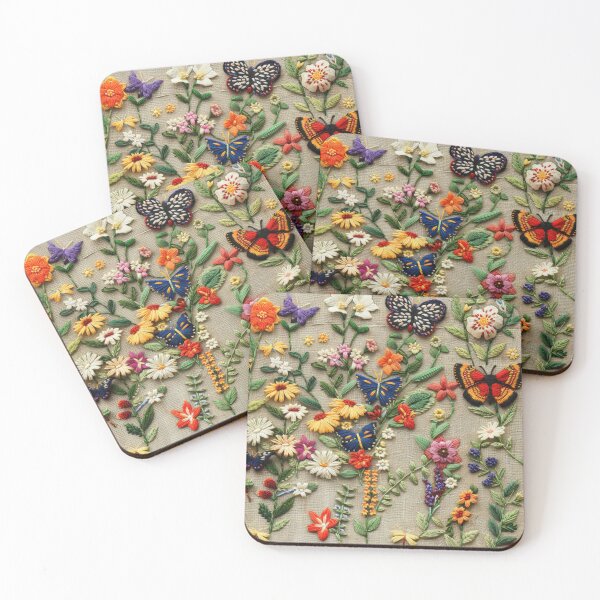 Item preview, Butterfly Floral Embroidery Patterns - Beautiful Handcrafted Designs designed and sold by BlushingCreatives.