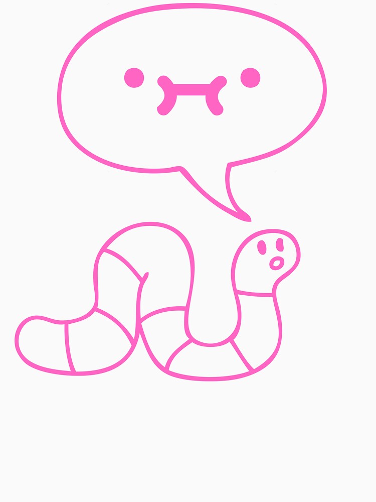 Thumbnail 7 of 7, Classic T-Shirt, Worm tho (pink worm version) designed and sold by SeagullEatChip.