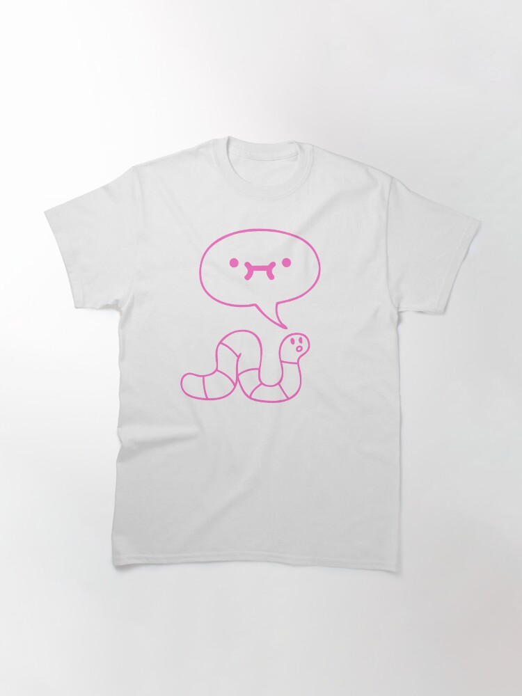 Thumbnail 3 of 7, Classic T-Shirt, Worm tho (pink worm version) designed and sold by SeagullEatChip.
