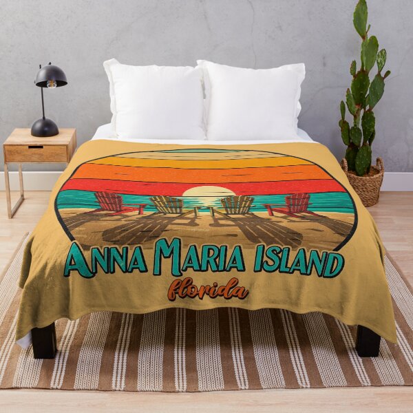 Item preview, Retro Anna Maria Island Florida Sunset - Vintage Beach Chairs Art designed and sold by Christy Mandeville.