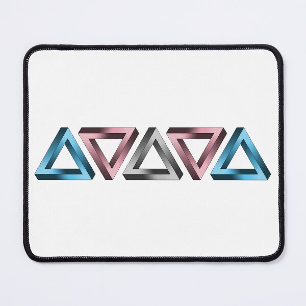 Item preview, Transgender Pride Flag Colored Twisted Triangles Optical Illusions designed and sold by LiveLoudGraphic.