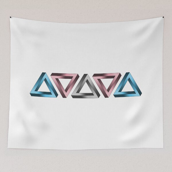 Item preview, Transgender Pride Flag Colored Twisted Triangles Optical Illusions designed and sold by LiveLoudGraphic.