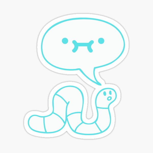 Worm tho (blue worm version) Sticker