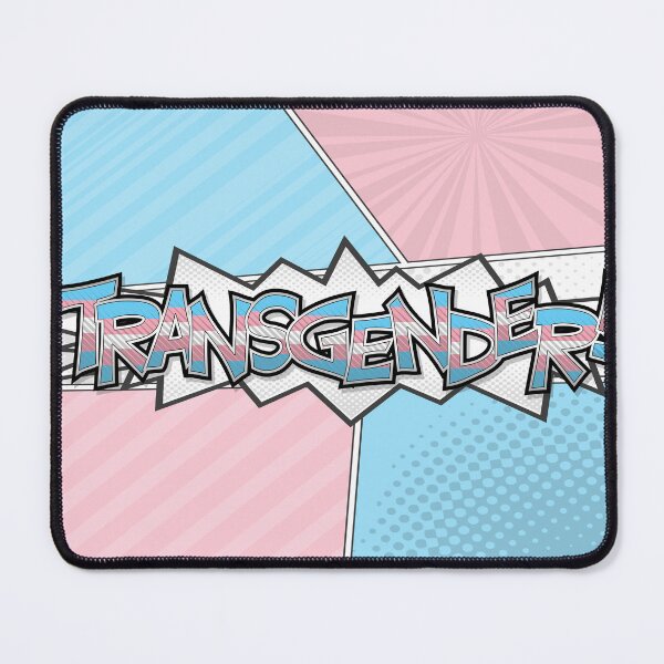 Item preview, Halftone Transgender Pride Typography with Flag Background designed and sold by LiveLoudGraphic.