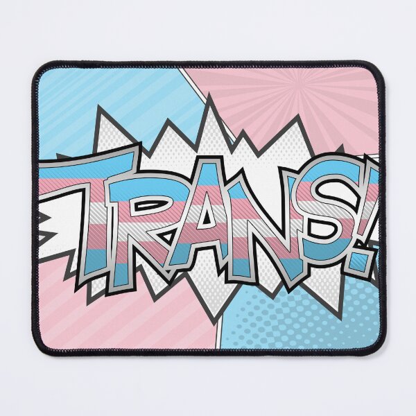 Item preview, Halftone Trans Pride Typography with Flag Background designed and sold by LiveLoudGraphic.