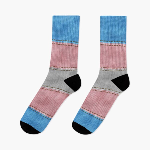 Item preview, Denim Textured Seamless Transgender Pride Flag Pattern designed and sold by LiveLoudGraphic.