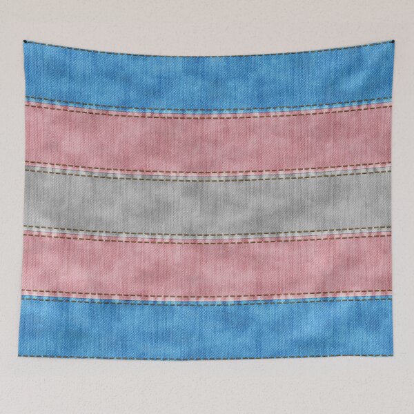 Item preview, Denim Textured Seamless Transgender Pride Flag Pattern designed and sold by LiveLoudGraphic.