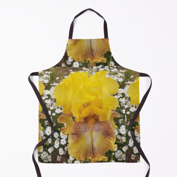 Item preview, Iris Flower Yellow Brown and Daisies - Cinnamon Spice designed and sold by Sarah Rajkotwala.