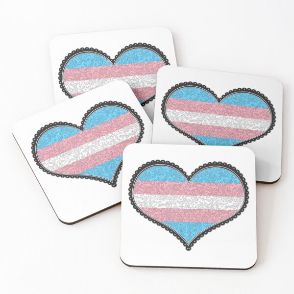 Item preview, Elegant Transgender Pride Decorative Heart in Pride Flag Colors designed and sold by LiveLoudGraphic.