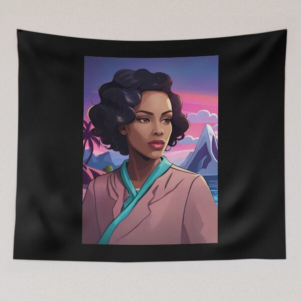 Item preview, Glam Woman Purple Paradise Background Teal Scarf designed and sold by Melan Designs.