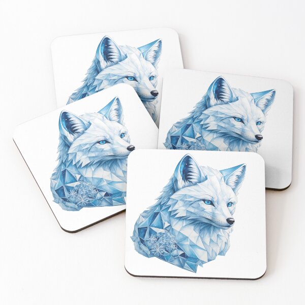 Item preview, Ice Crystal Fox – Geometric Arctic Elegance designed and sold by KateVil.