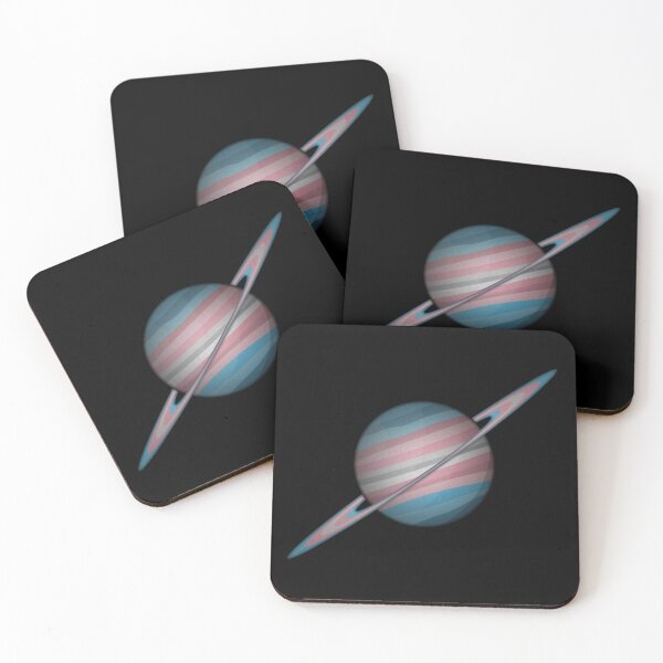 Item preview, Planet and Rings in Transgender Pride Flag Colors designed and sold by LiveLoudGraphic.