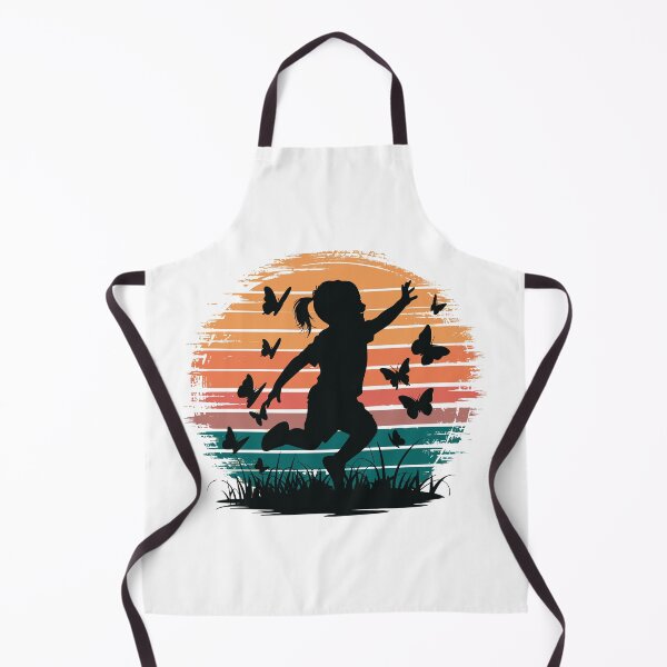 Item preview, Sunset Girl Chasing Butterflies Silhouette designed and sold by Taans-Creation.