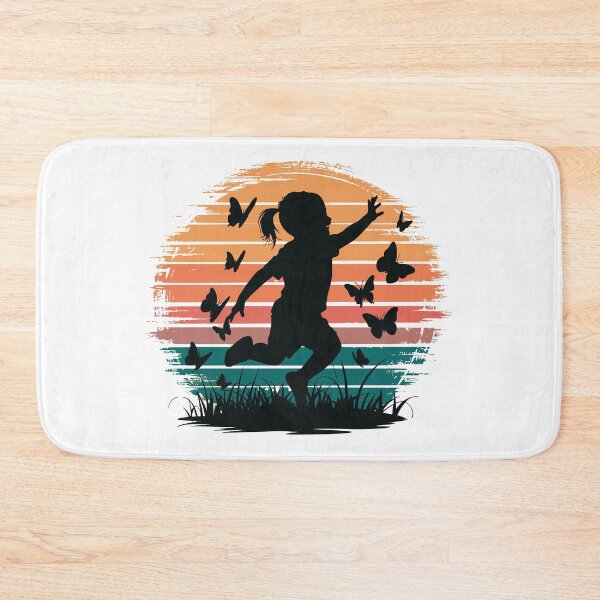 Item preview, Sunset Girl Chasing Butterflies Silhouette designed and sold by Taans-Creation.