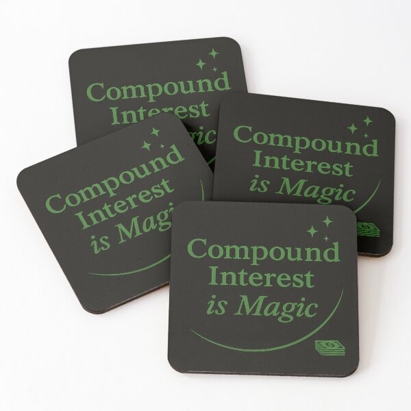 Item preview, Compound Interest Is Magic – Green & Black designed and sold by ArtInPlace.