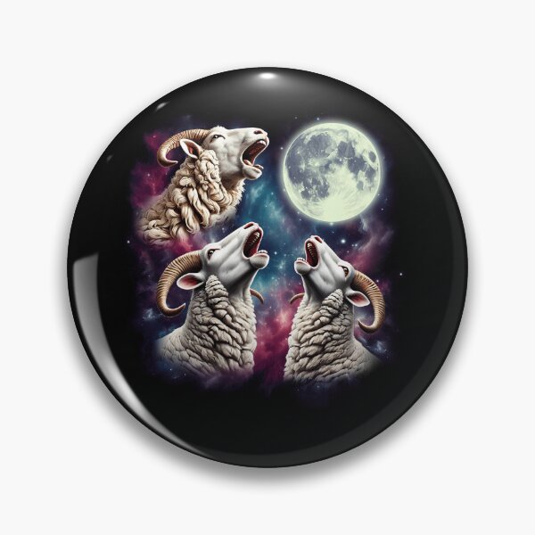 Item preview, Three Sheeps Howling at Moon Funny Weird Cursed Meme designed and sold by Kimberley King Art  King Art.