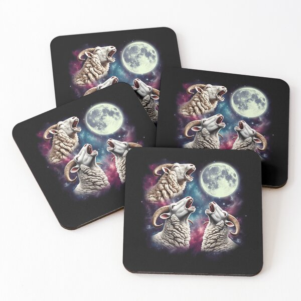 Item preview, Three Sheeps Howling at Moon Funny Weird Cursed Meme designed and sold by Kimberley King Art  King Art.