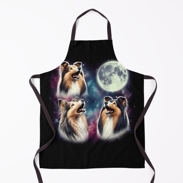Item preview, Three Shetland Sheepdogs Howling at Moon Funny Weird Cursed Meme designed and sold by Kimberley King Art King Art.