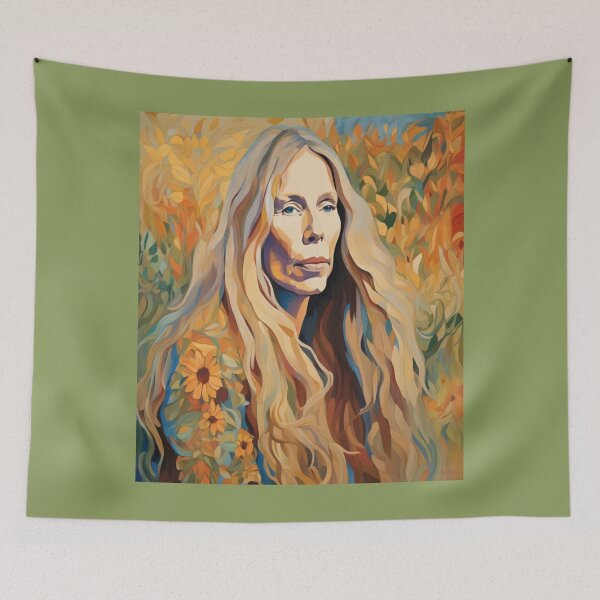 Item preview, "Dreamy Folk Harmony: Joni Mitchell's Poetic Aura" designed and sold by Artisticanvas.
