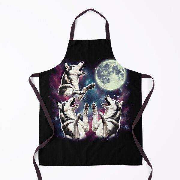 Item preview, Three Siberian Huskies Howling at Moon Funny Weird Cursed Meme designed and sold by Kimberley King Art King Art.