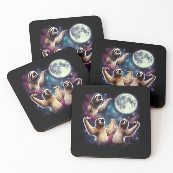 Item preview, Three Sloths Howling at Moon Funny Weird Cursed Meme designed and sold by Kimberley King Art  King Art.