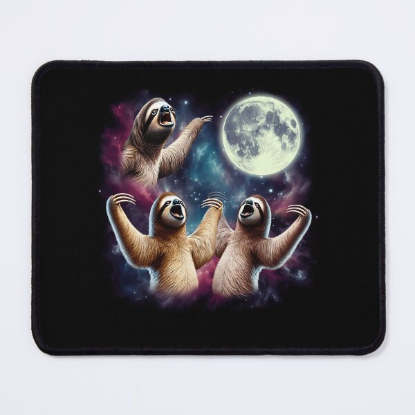 Item preview, Three Sloths Howling at Moon Funny Weird Cursed Meme designed and sold by Kimberley King Art King Art.