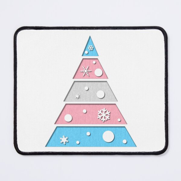 Artikelvorschau, Minimalistischer Weihnachtsbaum in den Farben der Transgender-Pride-Flagge entworfen und verkauft von LiveLoudGraphic.