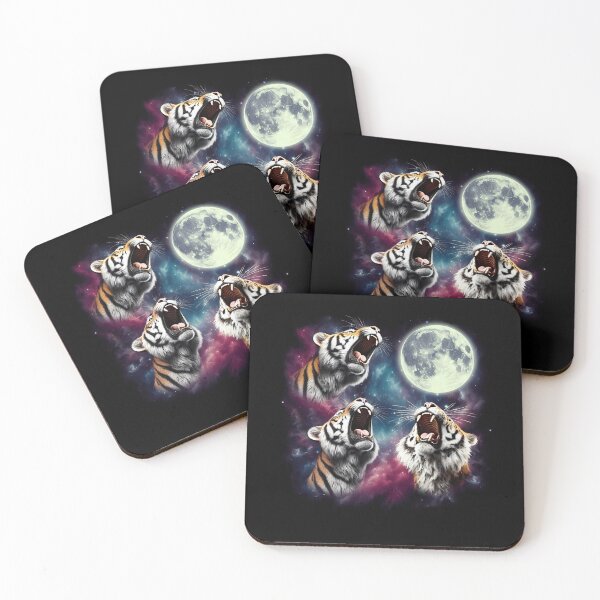 Item preview, Three Tigers Howling at Moon Funny Weird Cursed Meme designed and sold by Kimberley King Art  King Art.