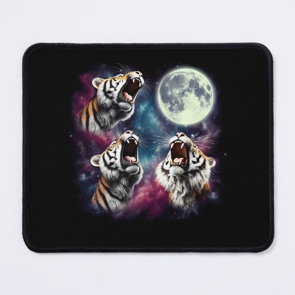 Item preview, Three Tigers Howling at Moon Funny Weird Cursed Meme designed and sold by Kimberley King Art King Art.