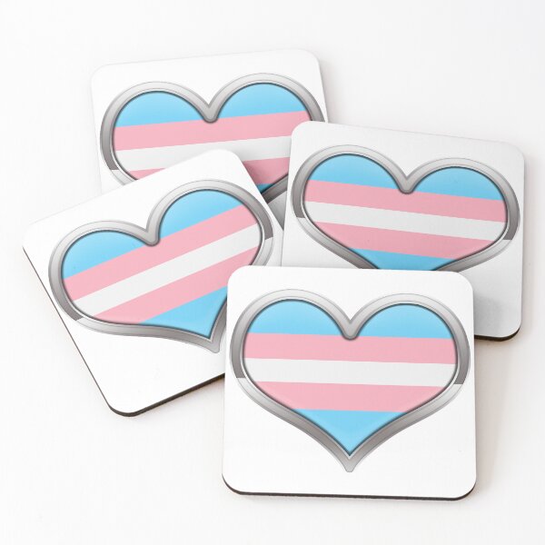 Item preview, Large Transgender Pride Flag Colored Heart with Chrome Frame designed and sold by LiveLoudGraphic.