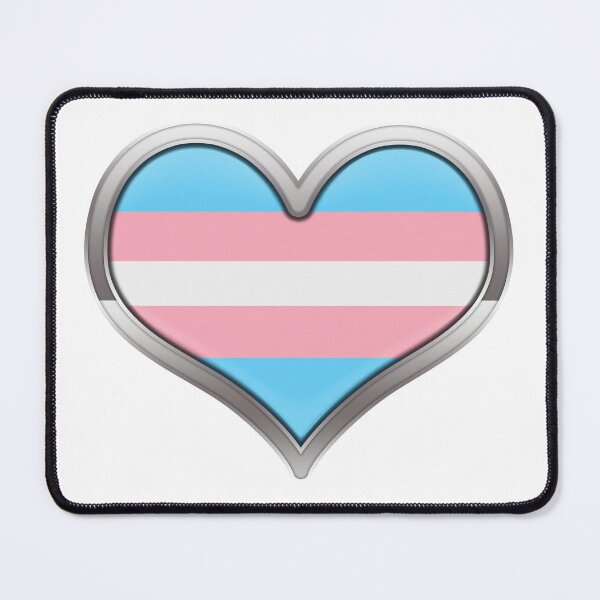 Item preview, Large Transgender Pride Flag Colored Heart with Chrome Frame designed and sold by LiveLoudGraphic.