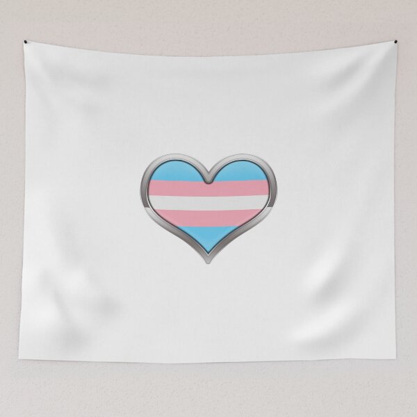 Item preview, Large Transgender Pride Flag Colored Heart with Chrome Frame designed and sold by LiveLoudGraphic.