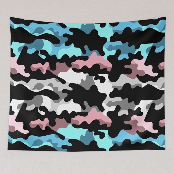 Item preview, Seamless Repeating Camouflage Textured Transgender Pride Flag Pattern designed and sold by LiveLoudGraphic.