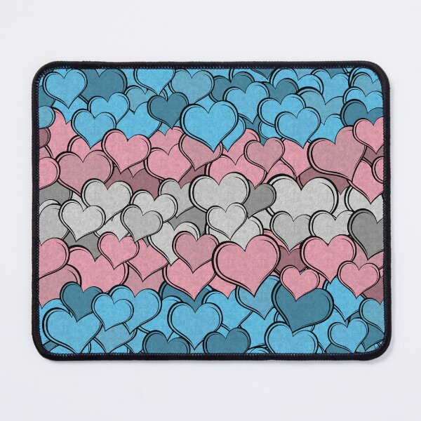 Item preview, Overlapping Hearts in Transgender Pride Flag Colors designed and sold by LiveLoudGraphic.