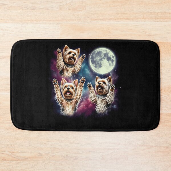 Item preview, Three Yorkshire Terriers Howling at Moon Funny Weird Cursed Meme designed and sold by Kimberley King Art  King Art.