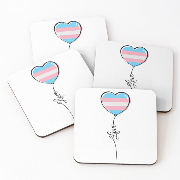 Item preview, Transgender Pride Minimalist Heart Balloon with Love String designed and sold by LiveLoudGraphic.