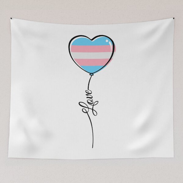 Item preview, Transgender Pride Minimalist Heart Balloon with Love String designed and sold by LiveLoudGraphic.