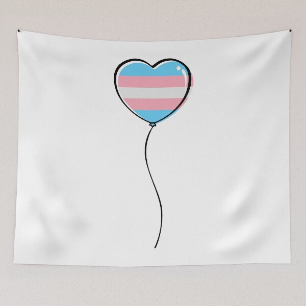 Item preview, Transgender Pride Minimalist Heart Balloon designed and sold by LiveLoudGraphic.