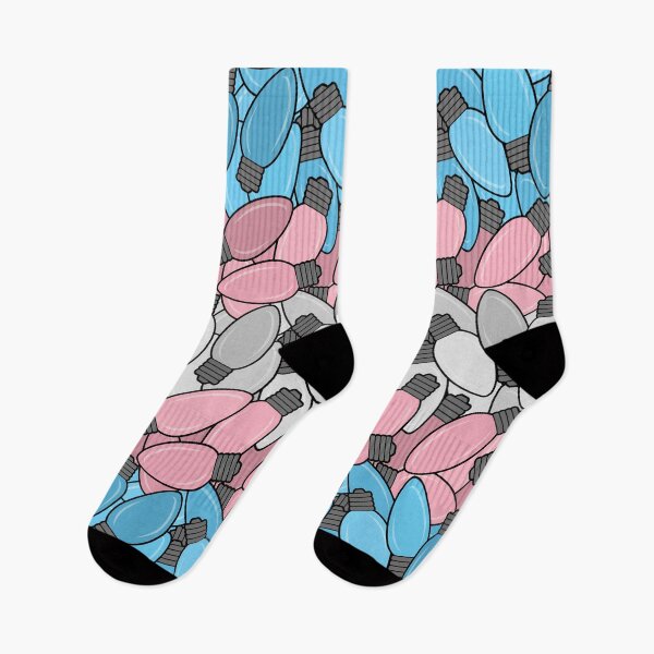 Item preview, Overlapping Christmas Lights in Transgender Pride Flag Colors designed and sold by LiveLoudGraphic.