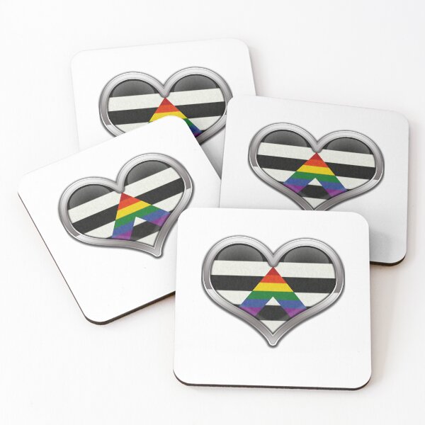 Item preview, Large LGBT Ally Pride Flag Colored Heart with Chrome Frame. designed and sold by LiveLoudGraphic.
