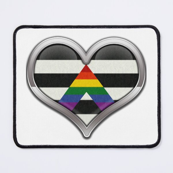 Item preview, Large LGBT Ally Pride Flag Colored Heart with Chrome Frame. designed and sold by LiveLoudGraphic.