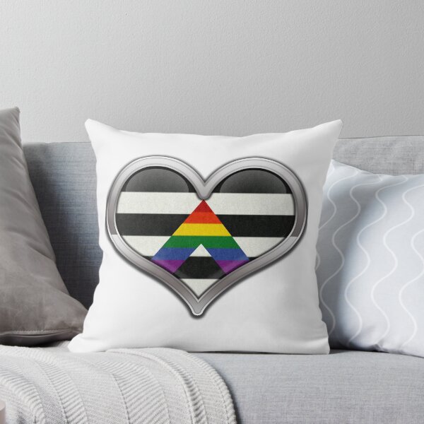 Item preview, Large LGBT Ally Pride Flag Colored Heart with Chrome Frame. designed and sold by LiveLoudGraphic.