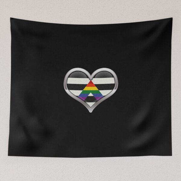 Item preview, Large LGBT Ally Pride Flag Colored Heart with Chrome Frame. designed and sold by LiveLoudGraphic.