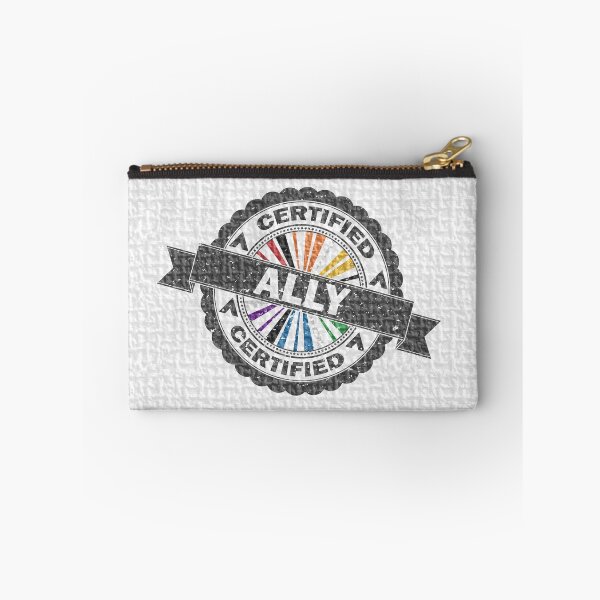 Item preview, Certified LGBT Ally Pride Seal of Approval with Pride Flag Background designed and sold by LiveLoudGraphic.