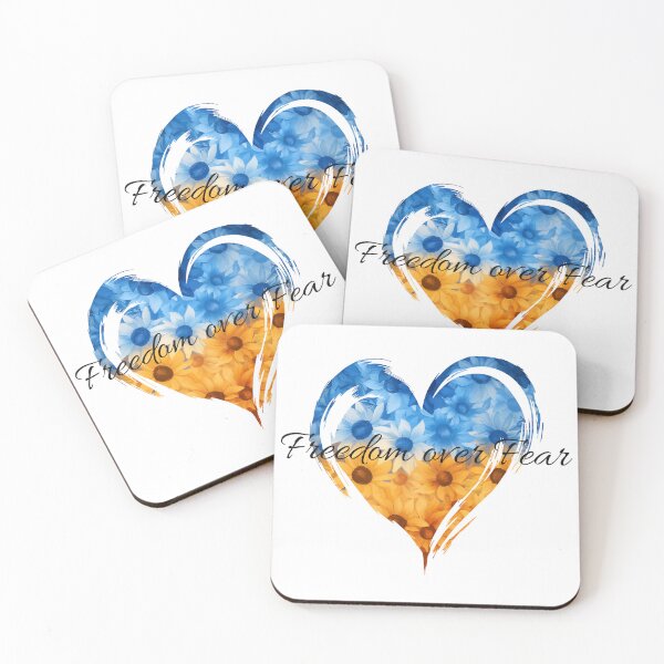 Item preview, Freedom Over Fear Sunflower Heart for Ukraine designed and sold by Boddicca.