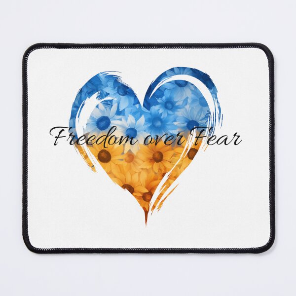 Item preview, Freedom Over Fear Sunflower Heart for Ukraine designed and sold by Boddicca.