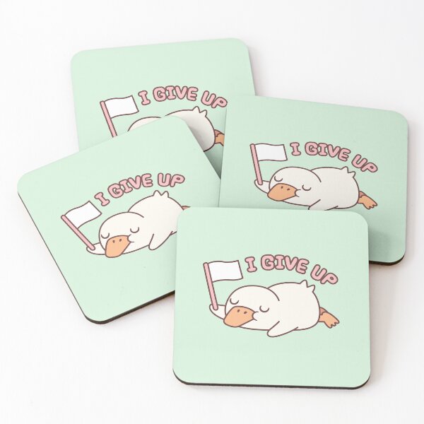 Item preview, Cute Ducky Waving White Flag I Give Up Funny designed and sold by rustydoodle.